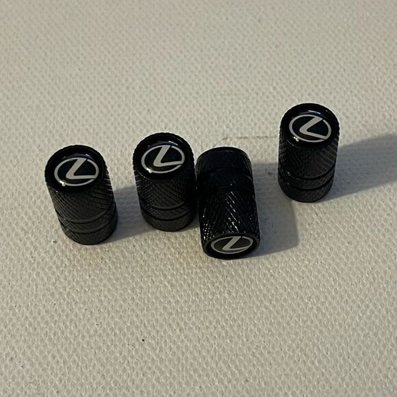 Lexus logo valve Stem caps in Black set of 4 NWT - Picture 3 of 4